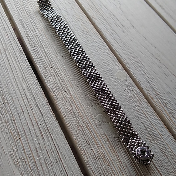 Silver Finish/Clear Crystal Liquid Metal Bracelet - Picture 4 of 4